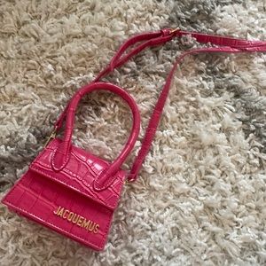 Jacquemus mini hot pink alligator bag